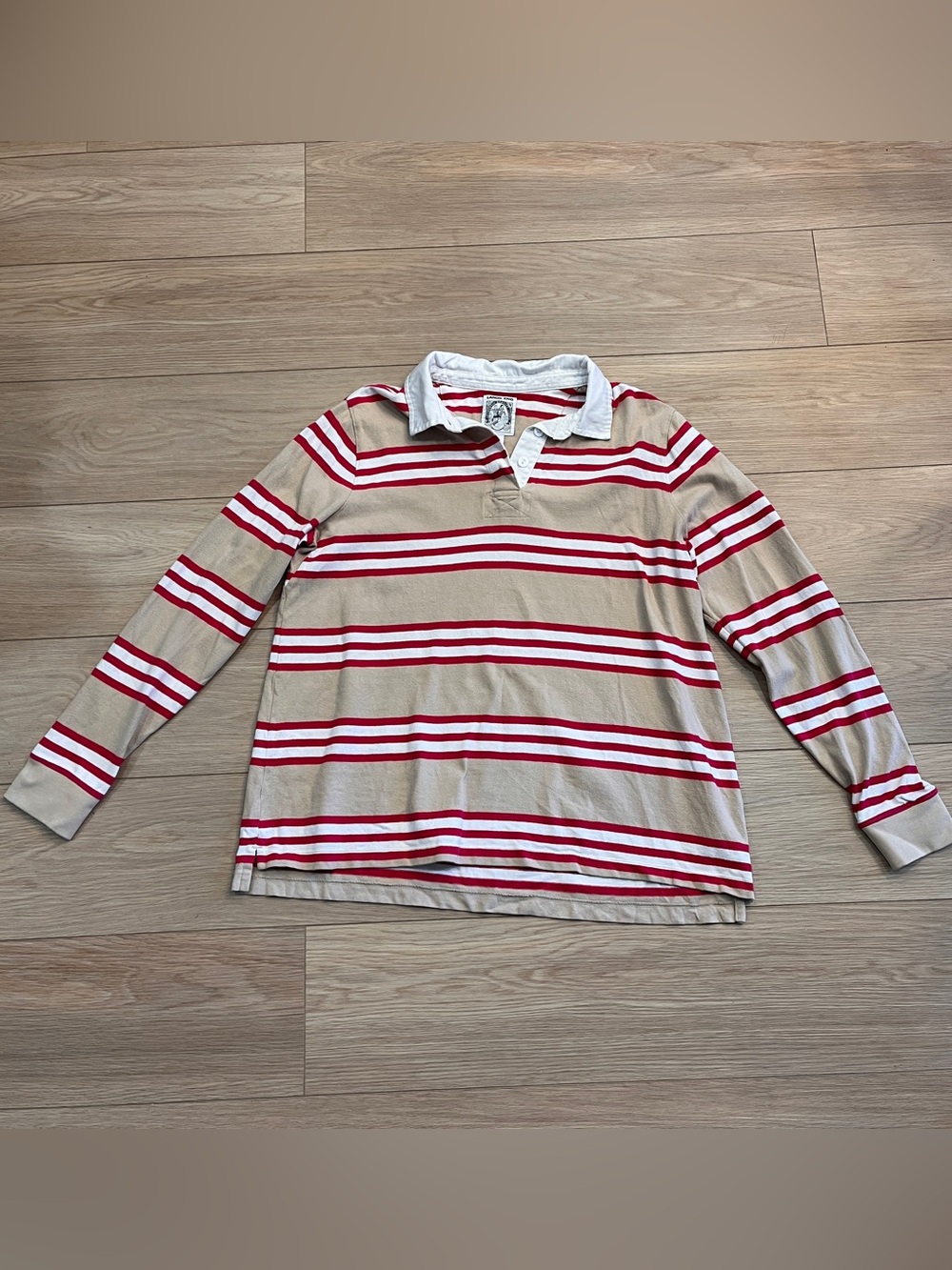 Lands’ End Striped Rugby Polo Long Sleeve Preppy Top Size L 14-16 Preppy